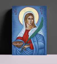 Ikona św. Łucji ręcznie malowana
