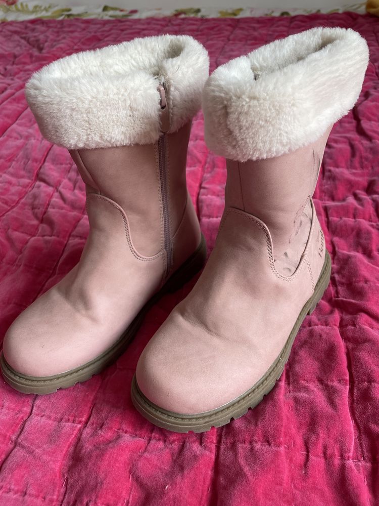 Ocieplane Kozaczki 32 buty zimowe Disney Bambi pudrowy róż