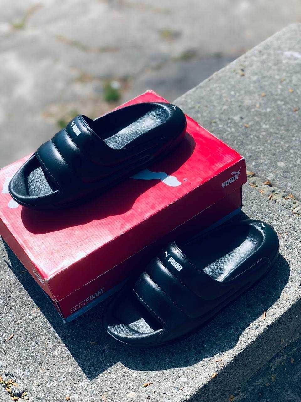Шлепанцы Puma мужские Dark Black трендовые. Шльопанці Пума Топ сезону!