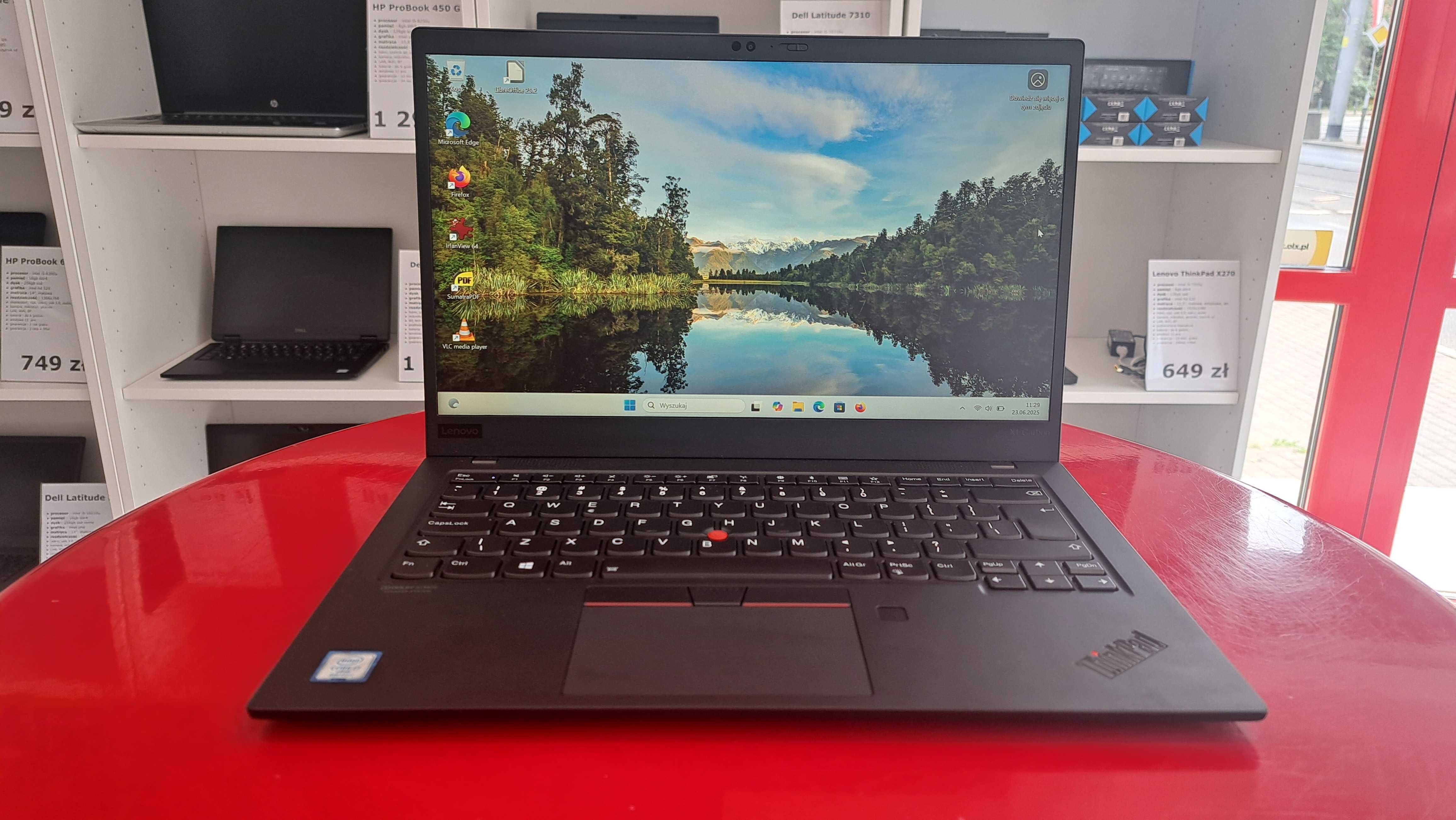 Lekki Lenovo X1 Carbon GEN 7 14" i7-8GEN 16GB/512SSD FullHD IPS FV23