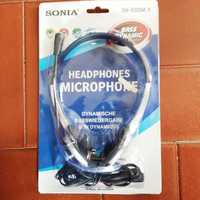 Headphones com microfone ficha dupla Novos