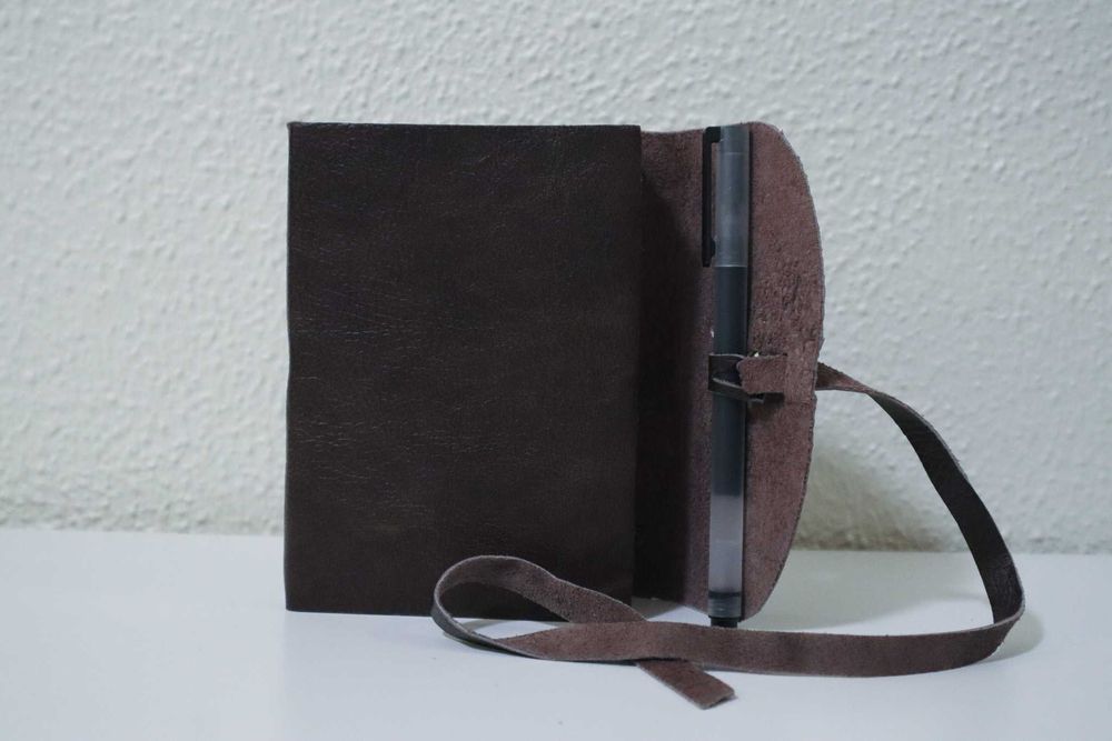 Caderno A6 Pele, Papel Reciclado