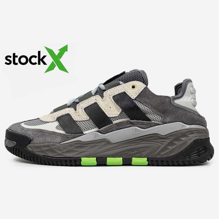 Мужские кроссовки Adidas Niteball Gray&Green. 40-45