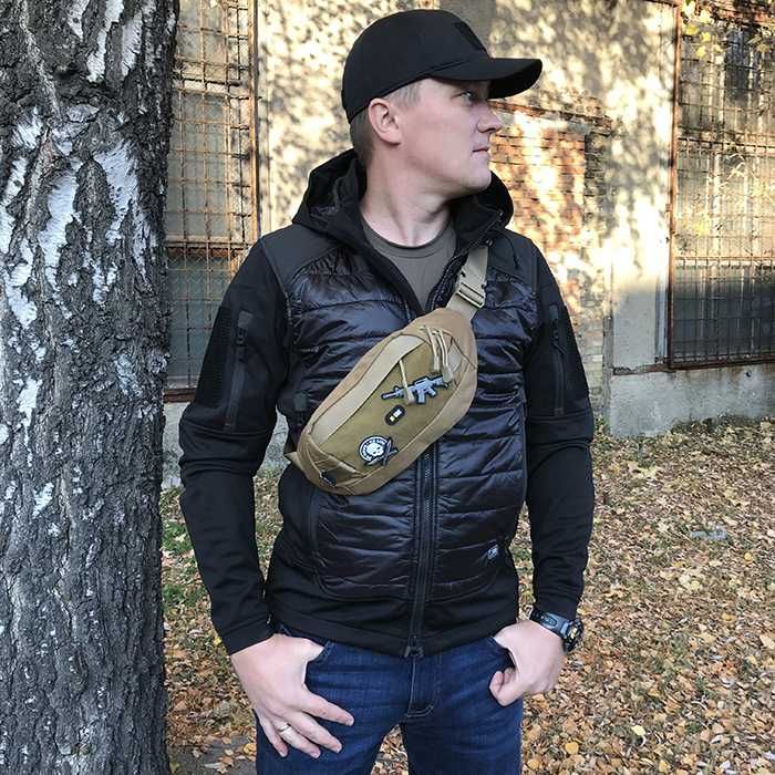 M-Tac сумка на пояс Waist Bag Black (30х13х6см), бананка М-Тас