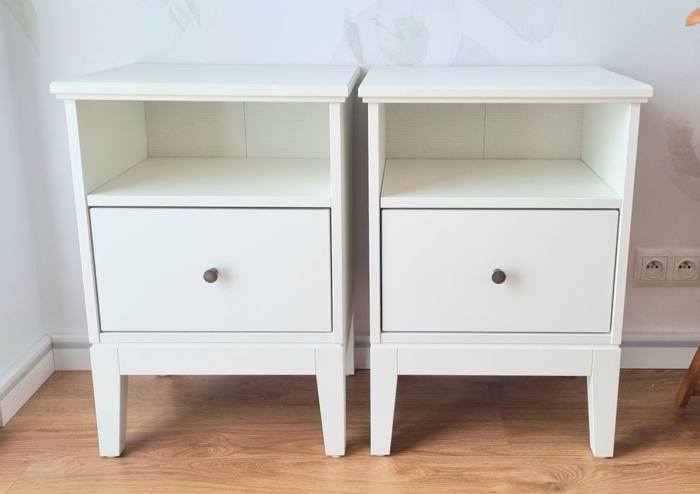 2 Stoliki/szafki nocne ikea idanas białe