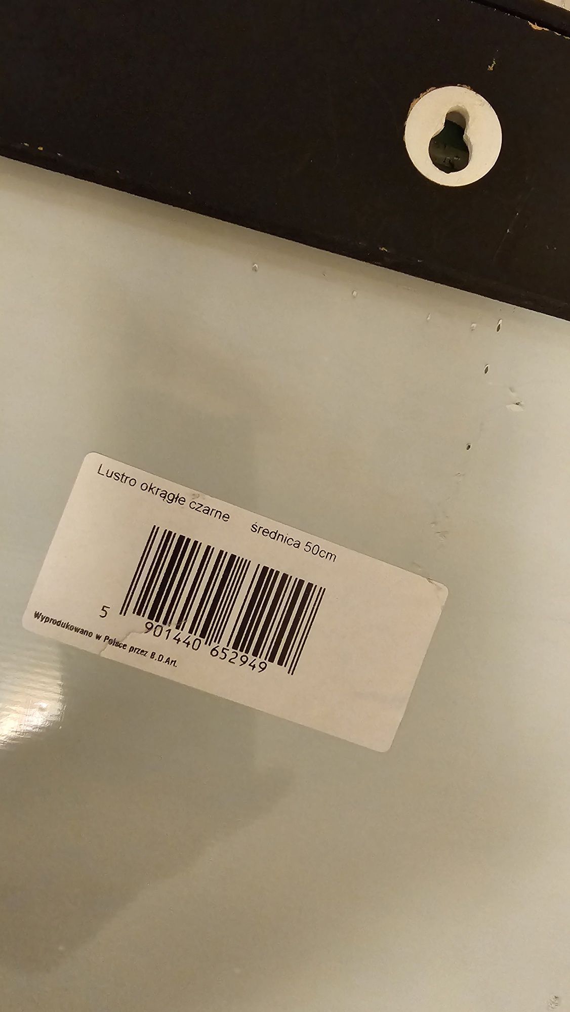 Nowe lustro 50 cm w głębokiej czarnej ramię