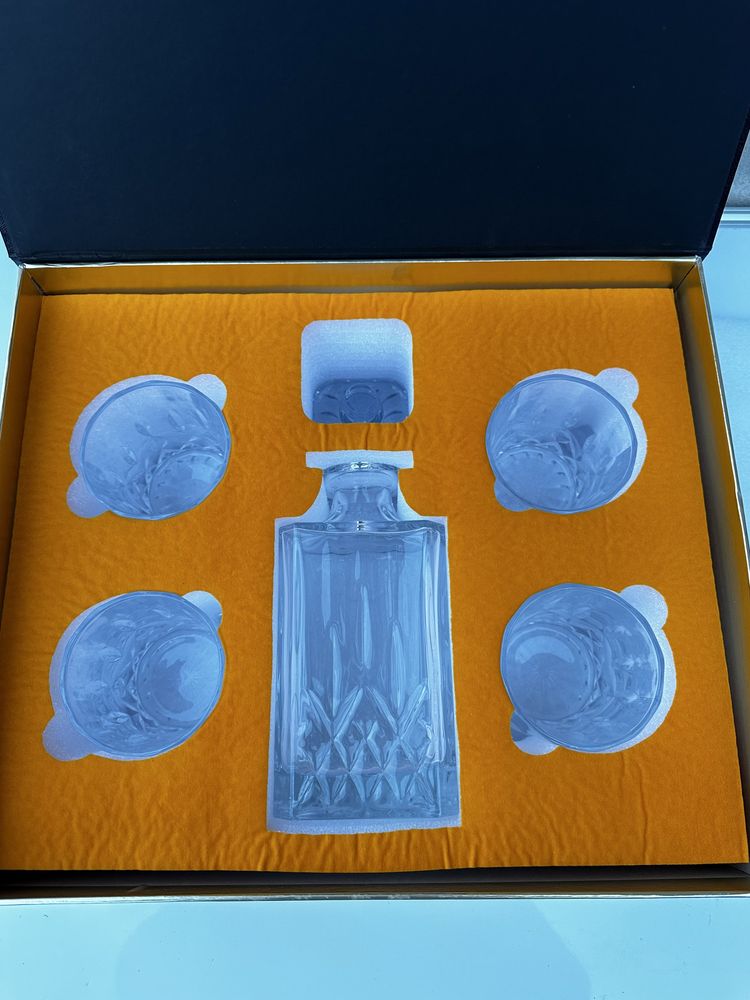 Nowy KANARS zestaw karafka, szklanki do whisky, 750 ml, kryształowa!