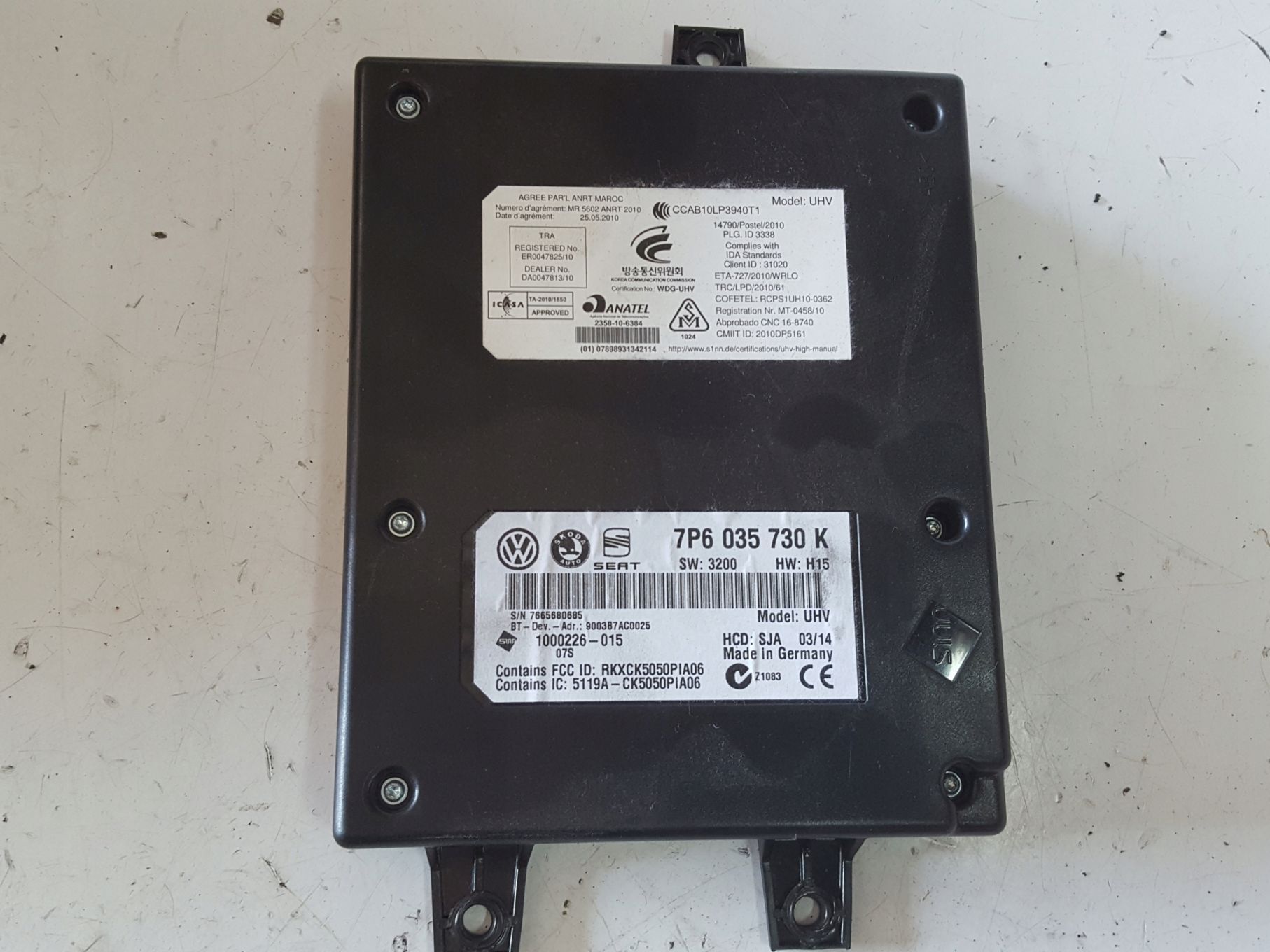 SKODA RAPID 12-17r MODUŁ STEROWNIK BLUETOOTH 7P6035730K