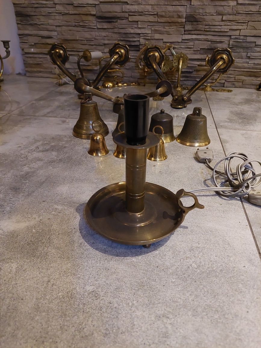 mosiężna lampa, stara lampa, lampka nocna, oświetlenie