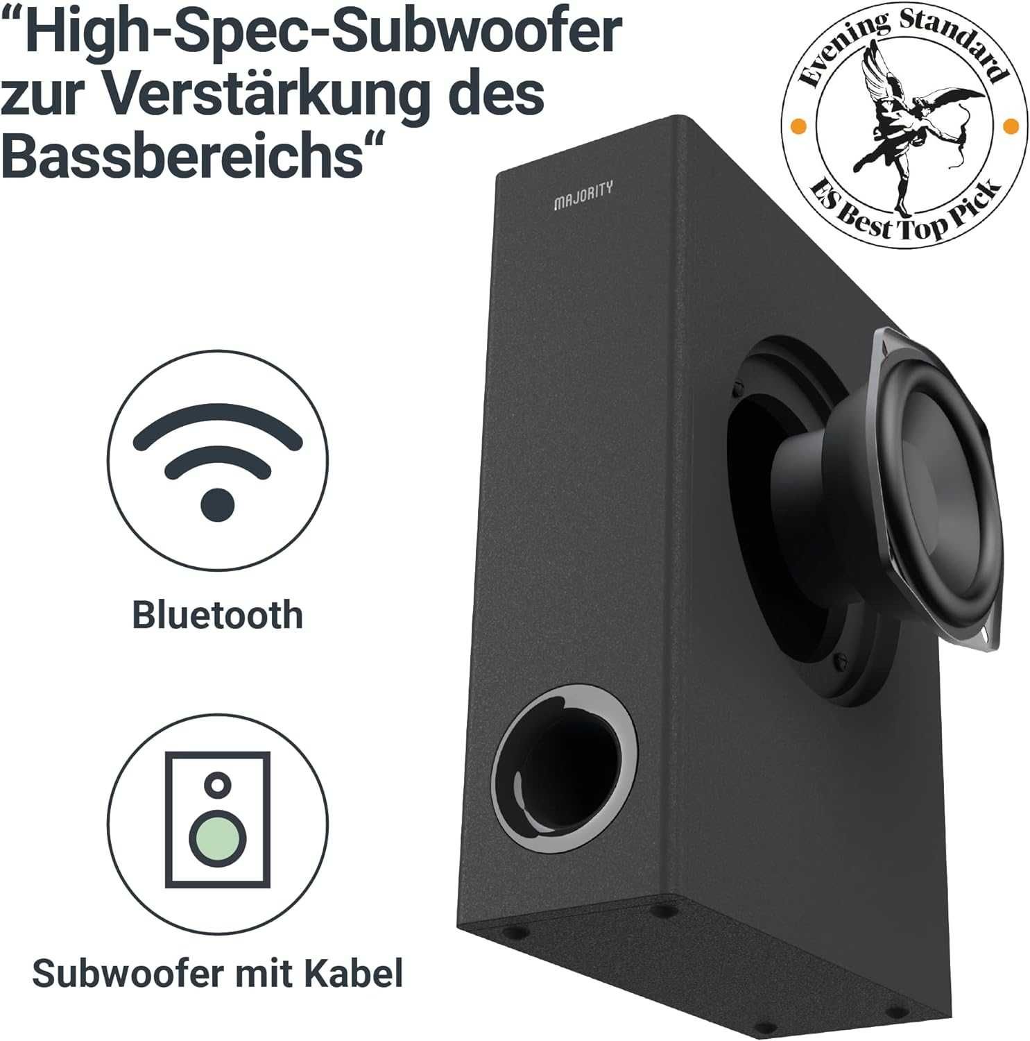 Soundbar 2.1 Bluetooth do tv, głośnik TV + pilot + subwoofer + 100W!