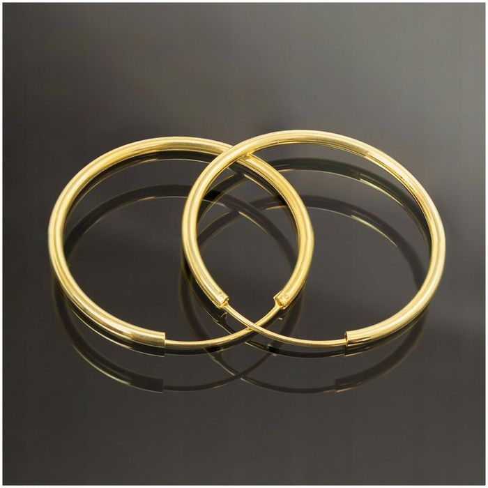 Złote Pozłacane Kolczyki Kółka Koła 3,5 Cm 925 Prezent Dla Mamy Na Uro