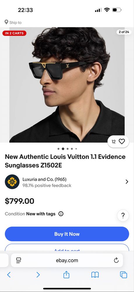 Сонцезахисні окуляри Louis Vuitton 1.1 Evidence Оригінал