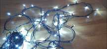 lampki girlanda LED 10m biale zimne, programator, 8 trybow swiecenia
