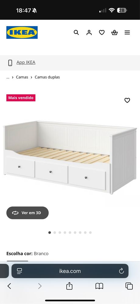 Cama dupla branca