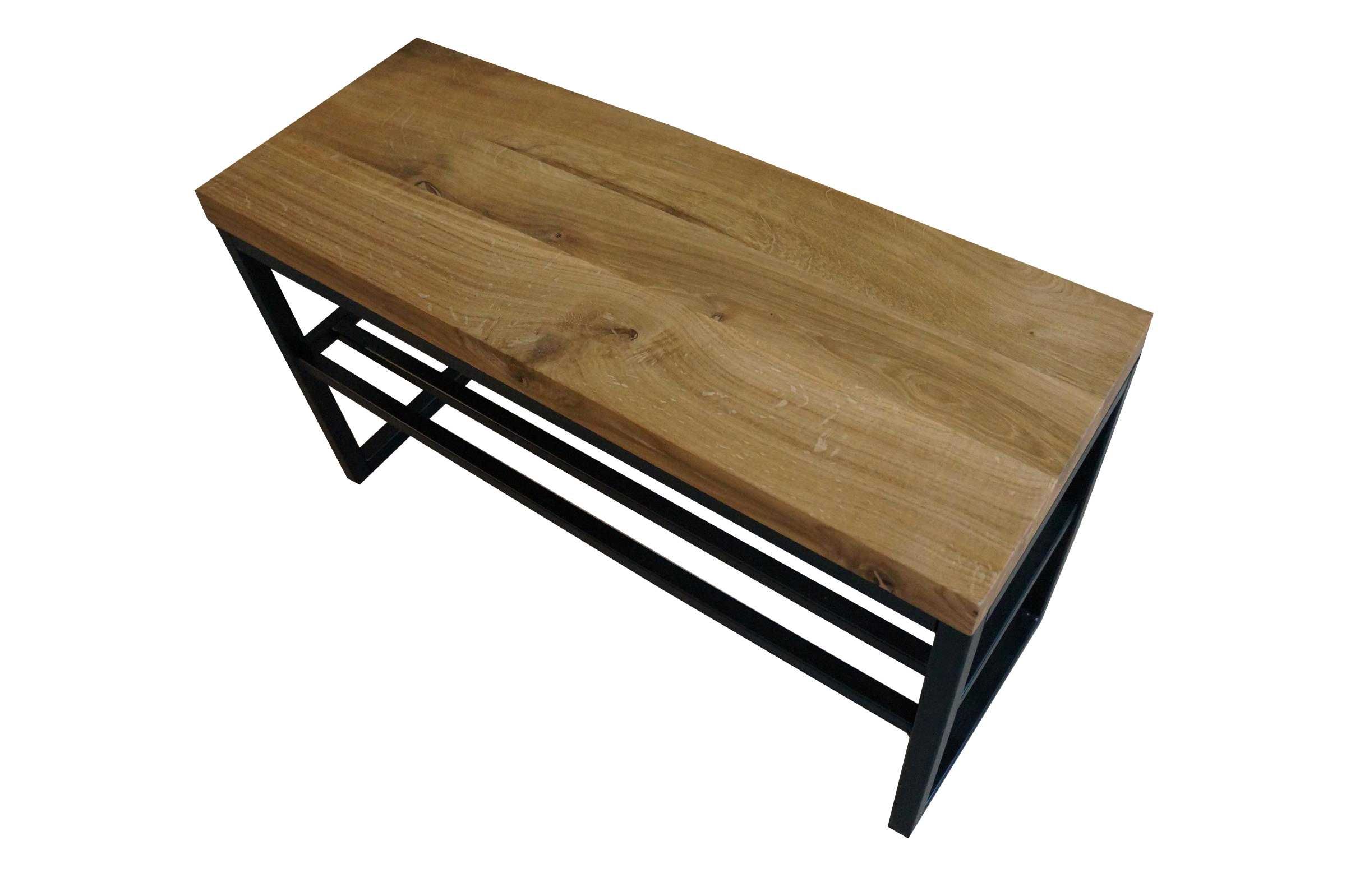 Drewniana ławka siedzisko loft lity dąb 80 cm