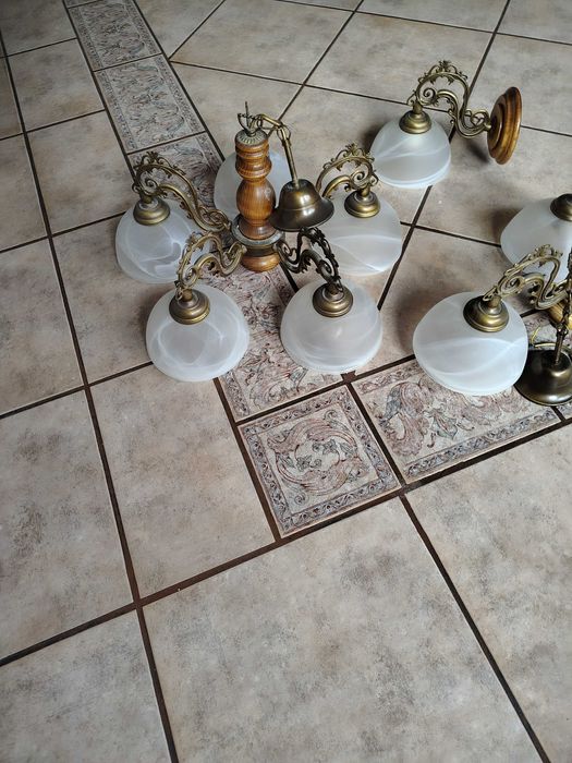 Lampy piątka trójka kinkiet przepiękny komplet