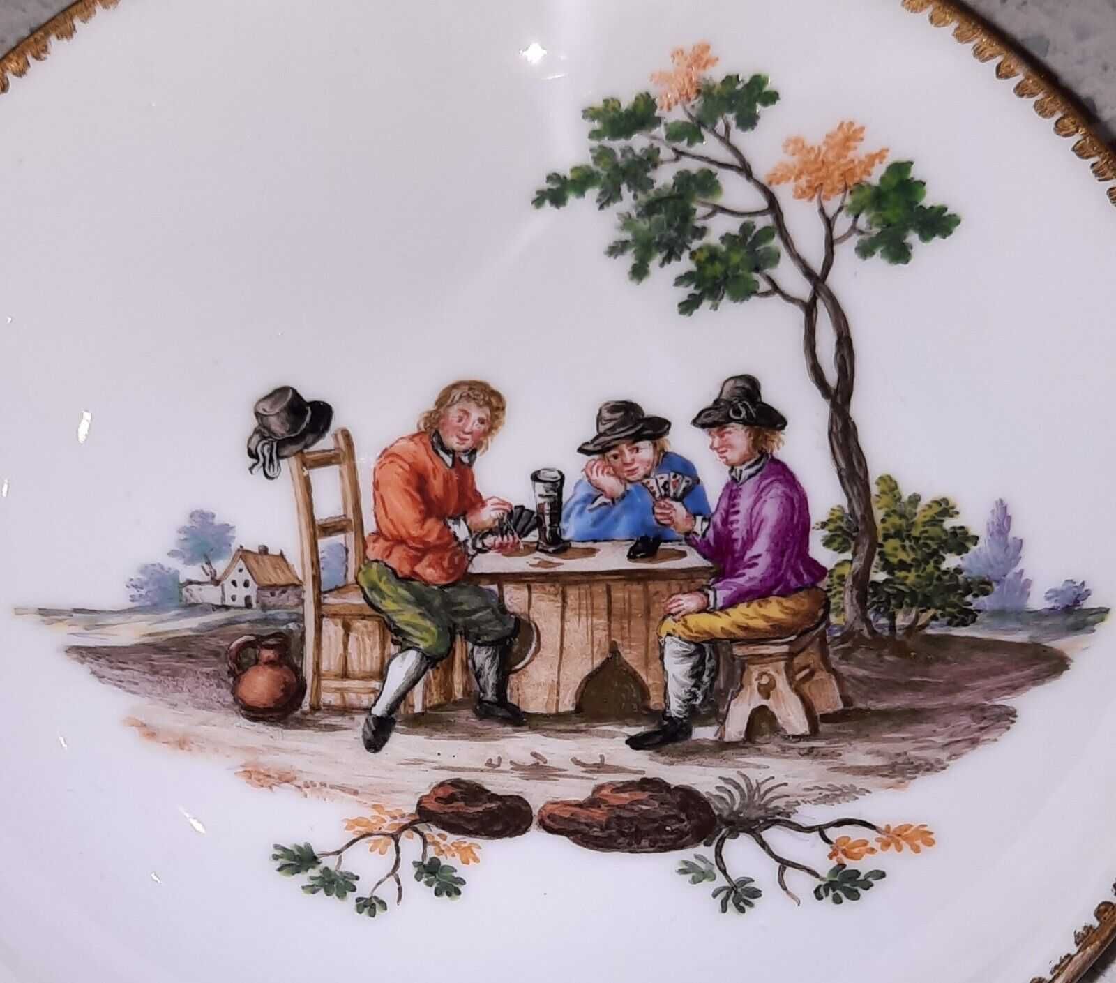 Porcelanowy spodek Miśnia 18TH XVIII wiek Meissen Talerzyk