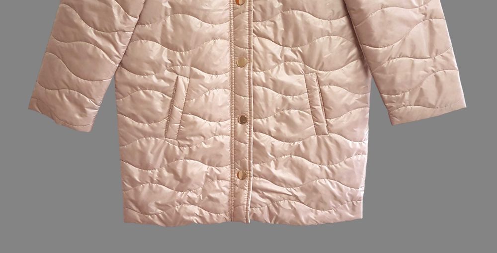 Damska lekka pikowana kurtka wiosenna jesienna pudrowy róż Polwar 40/L