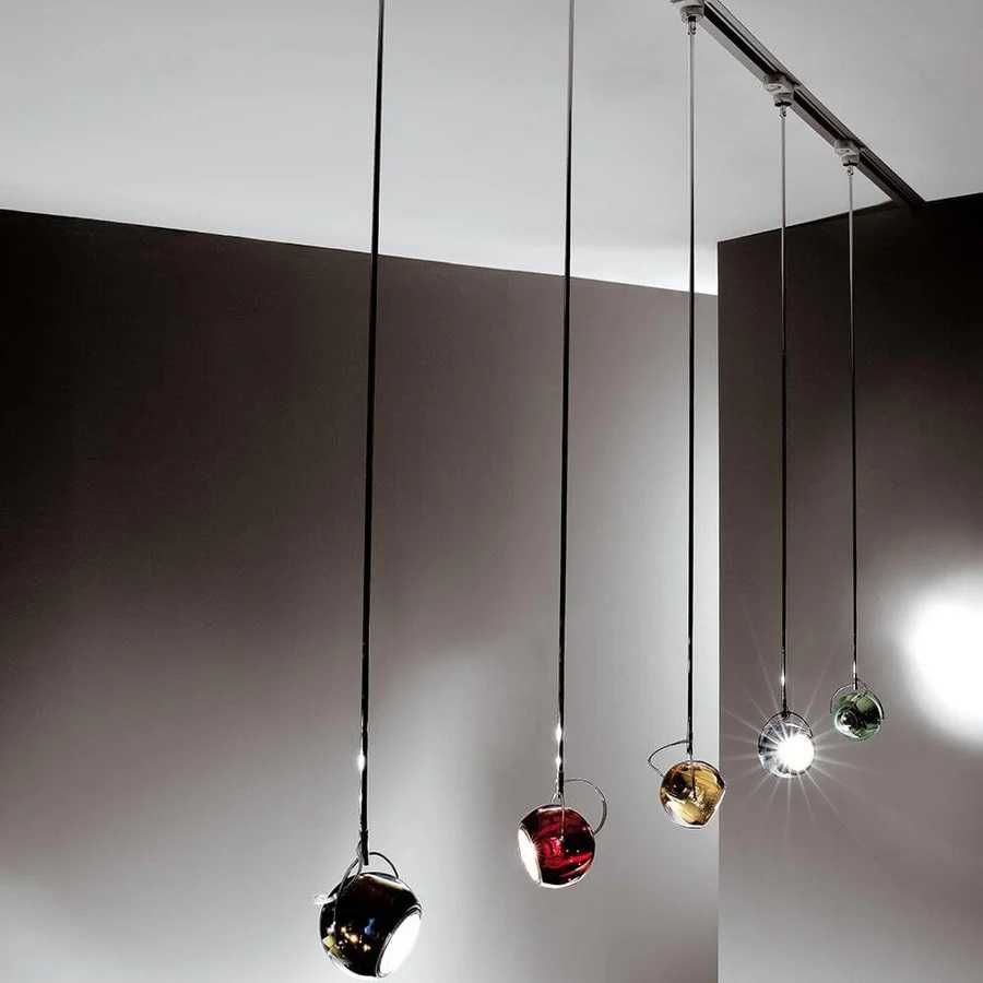 LAMPA wisząca włoska BELUGA firmy FABBIAN czerwona
