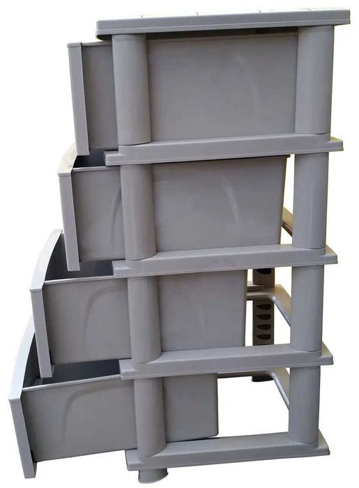 Комод пластиковий на 4 ящики Ведмеді 955x390x455 мм Кремовий