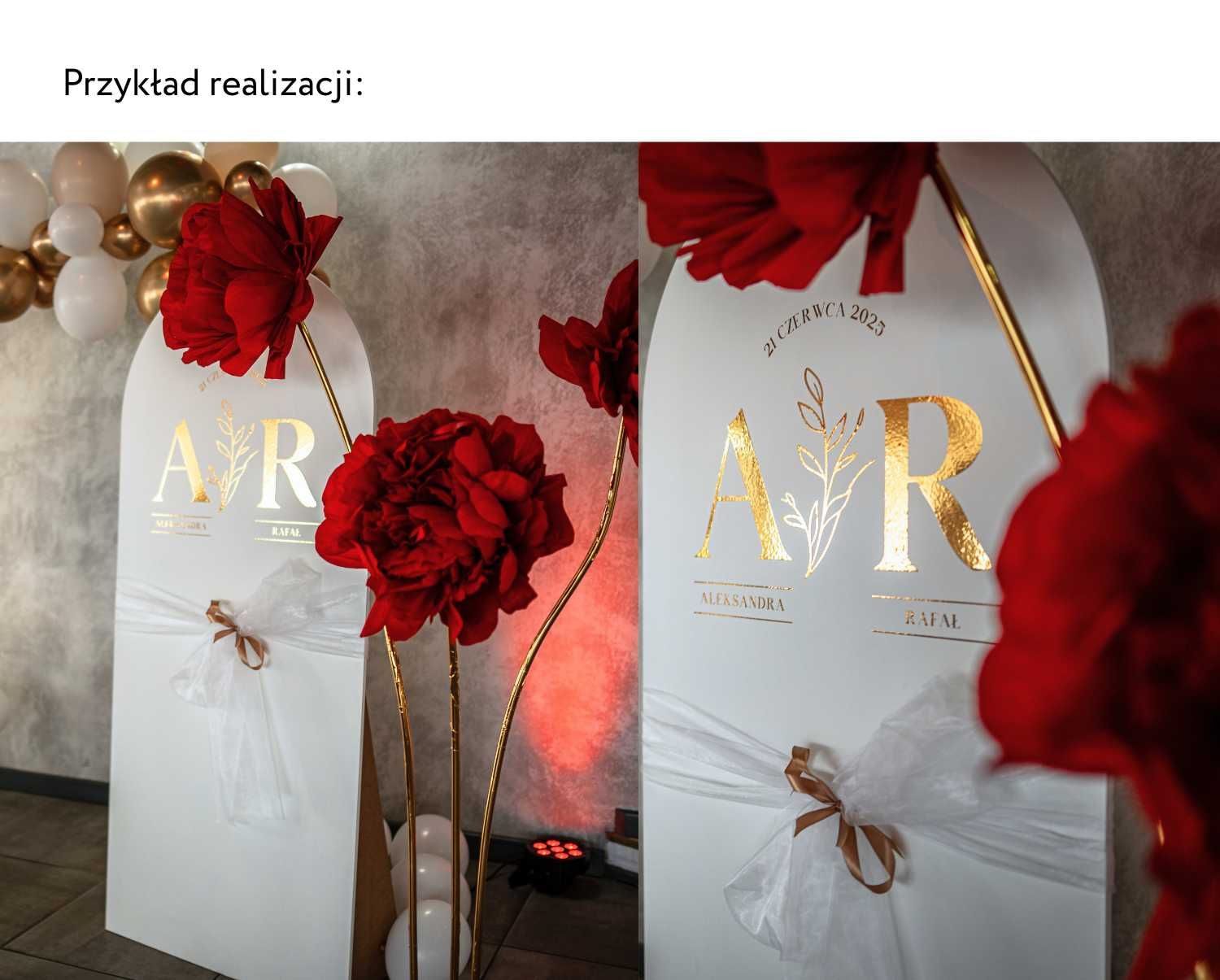 Ścianka do zdjęć z personalizowanym napisem - WYPOŻYCZENIE 36 H