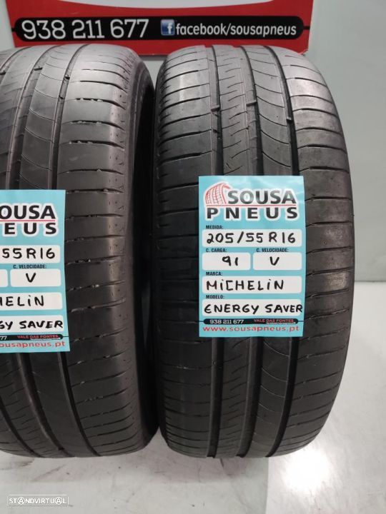 2 pneus semi novos 205-55r16 michelin - oferta dos portes