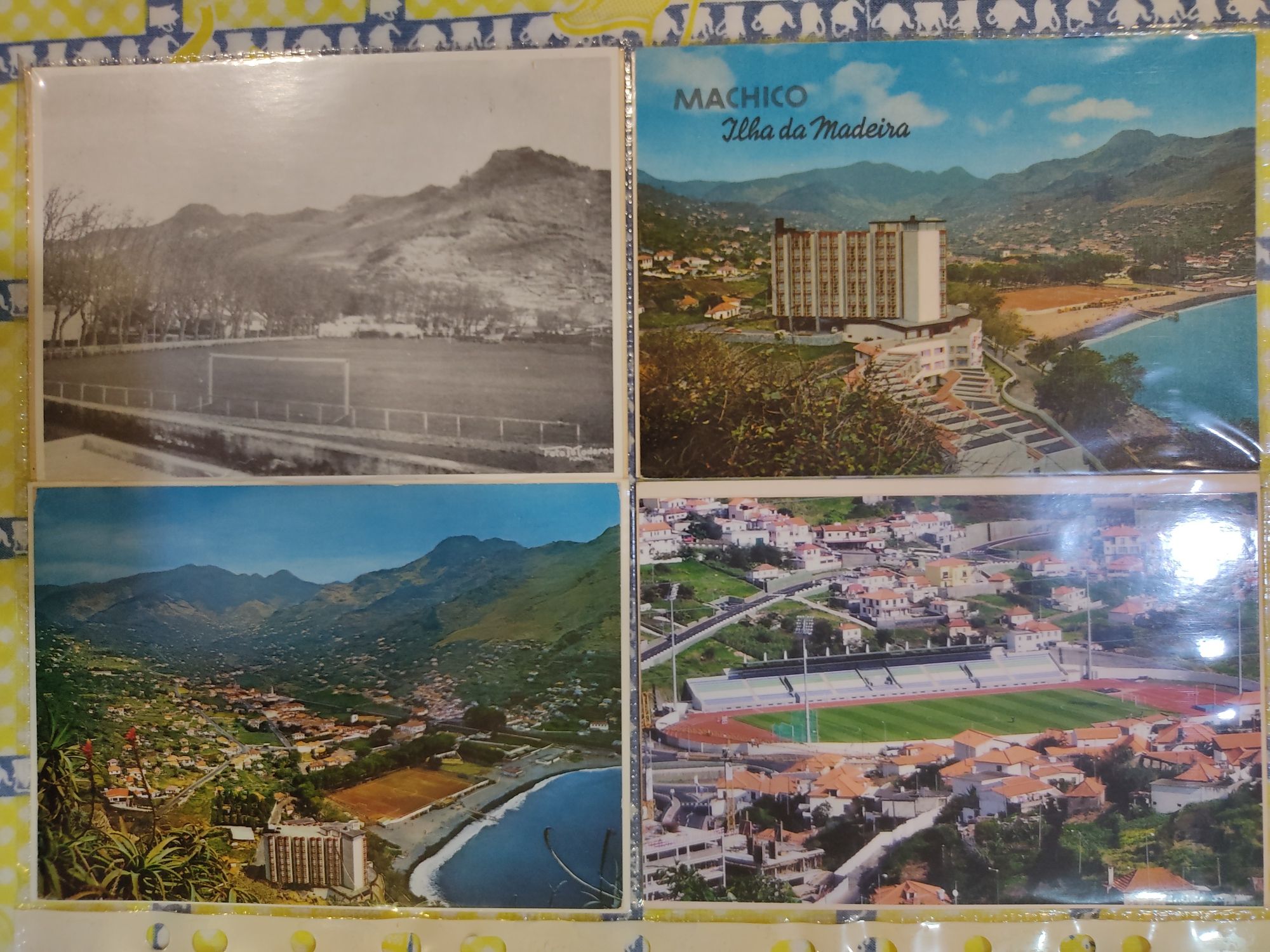Oito postais do estádio municipal de Machico Madeira