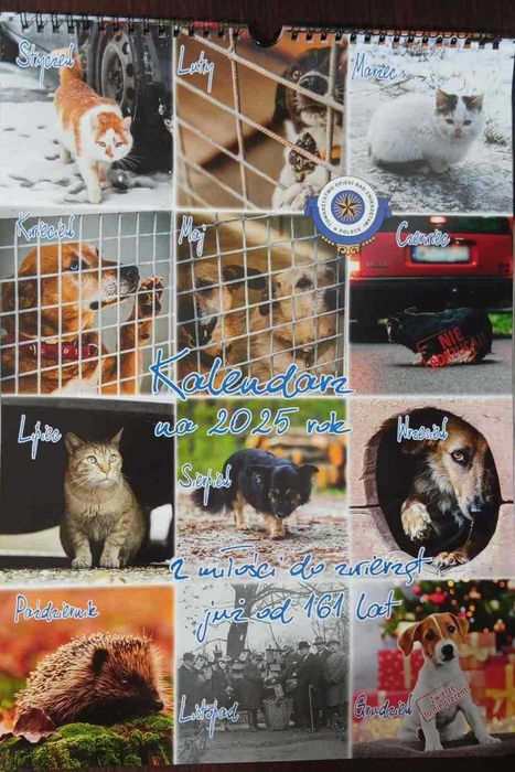 Kalendarz na 2025 - zwierzęta