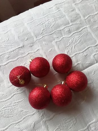 Seis bolas decorativas de natal