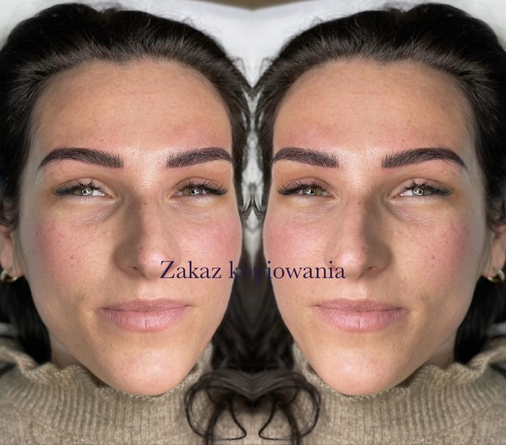 Lipiec Brwi Microblading modelki Makijaż Permanentny Brwi Piórkowa