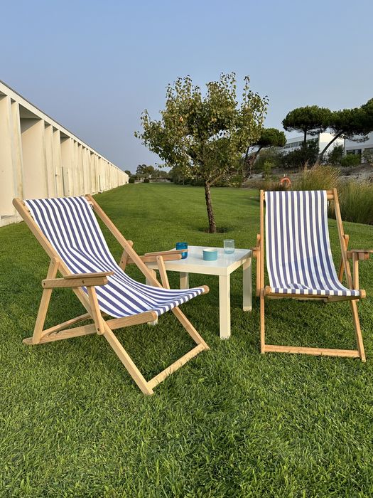 Conjunto jardim cadeiras lona