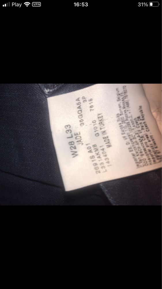 Spodnie jeansy rurki Lee 36/S