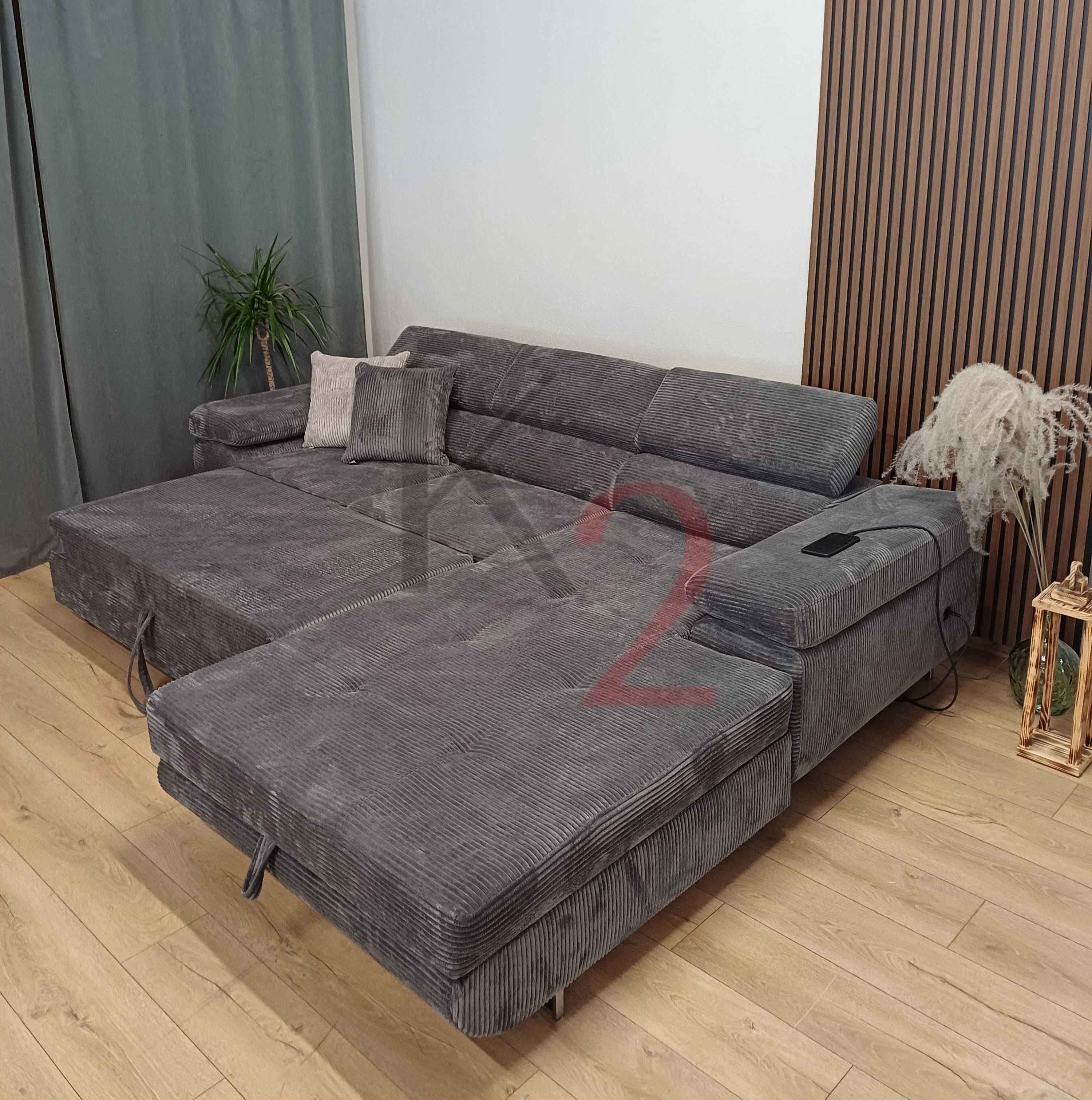 Narożnik ALEX regulowane zagłówki USB ROGÓWKA sofa kanapa  +GRATIS