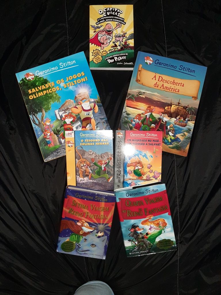 Livros Geronimo Stilton e do Capitão Cuecas