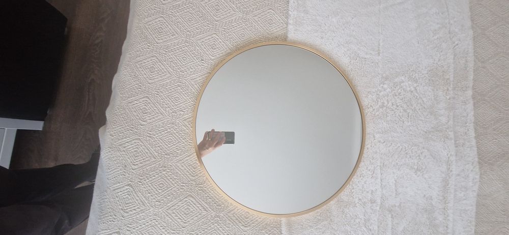 LLustro okrągłe w złotej oprawie 50 cm