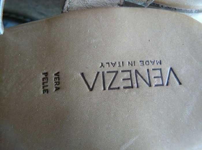 VENEZIA vera PELLE sandały 25cm 39 modne ZŁOTE hit
