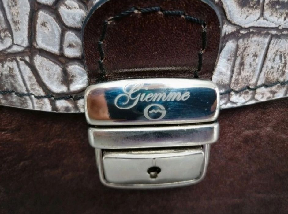 Skórzana męska aktówka Giemme mieści A4