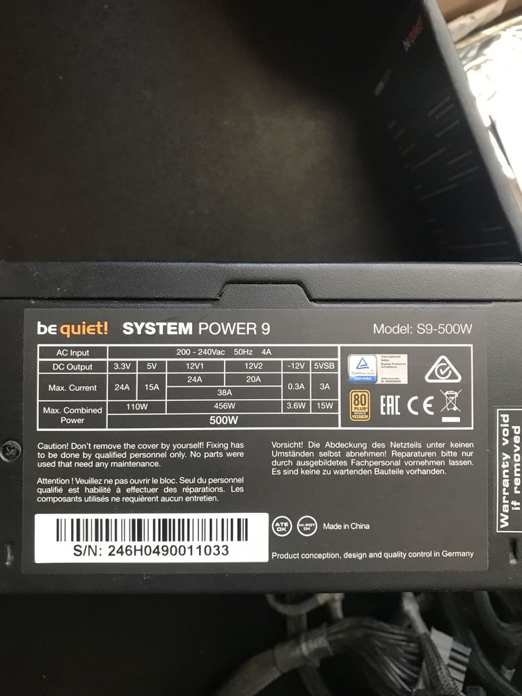 Be quiet system power 9 500W Блок питания