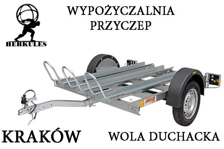 Wynajem przyczep kiper najazd Duży Motor Quad wypożyczalnia przyczepka