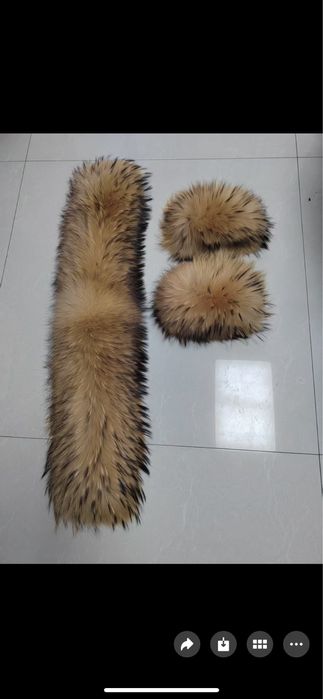 Bogate szerokie obszycie do kaptura z jenota naturalnego 85cm+mankiety