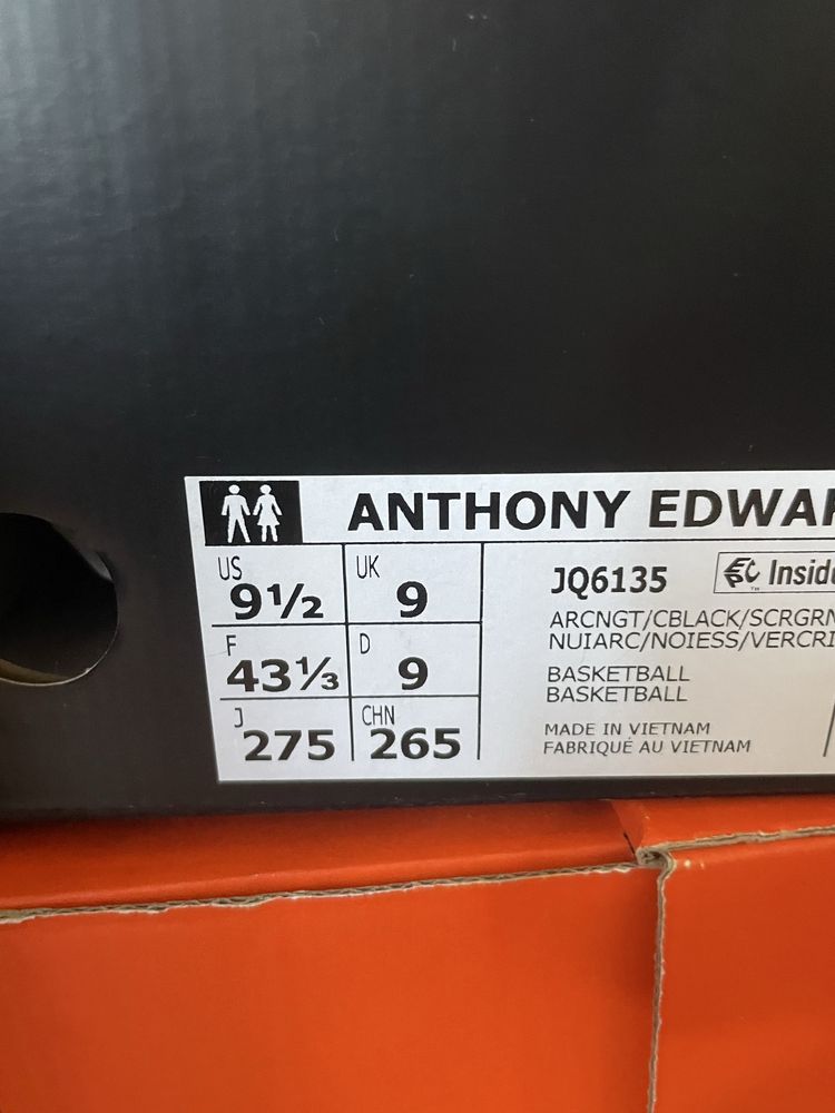 Tenis Basquete Anthony Edwards 1 Low - tamanho 43,5 (Negociavel)