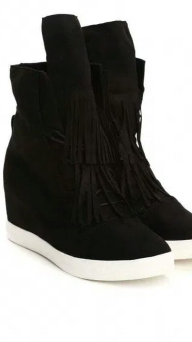 Czarne zamszowe sneakersy botki adidasy 39