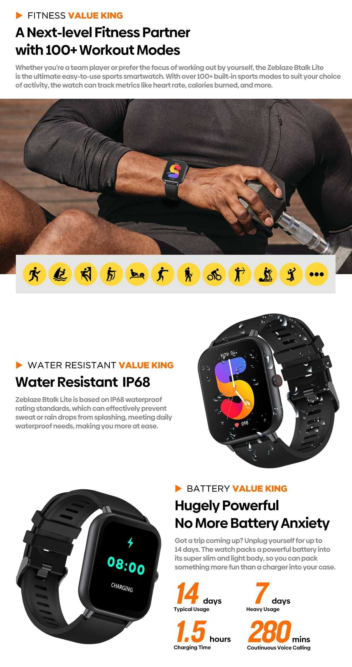 Zeblaze Btalk Lite połączenia głosowe, nowy folia Smartwatch