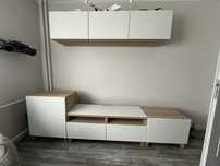 Stylowe meble IKEA BESTA zestaw RTV + szafki
