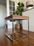 Mesa de apoio Nogueira e Inox TemaHome