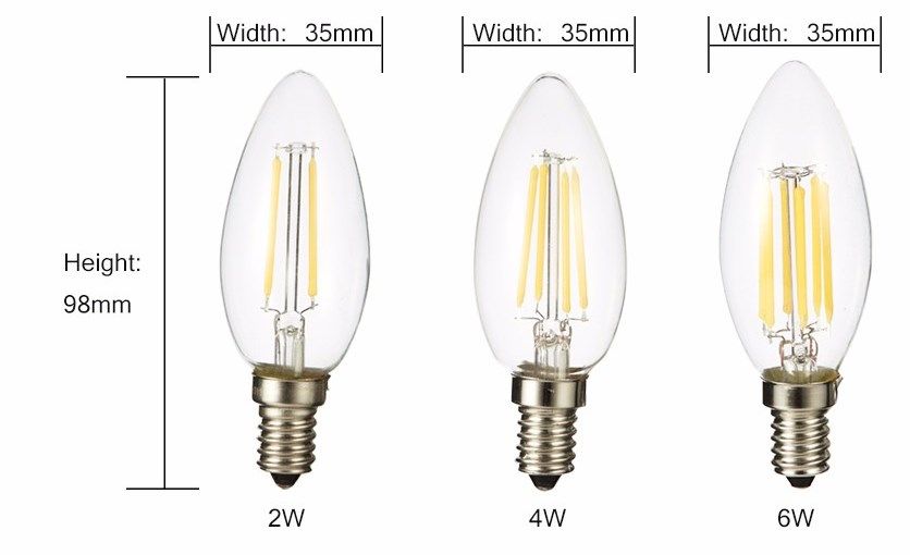 4 Lampadas LED de Filamento 2W