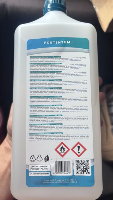 izopropanol marki PORTENTUM o stężeniu 99,9%,