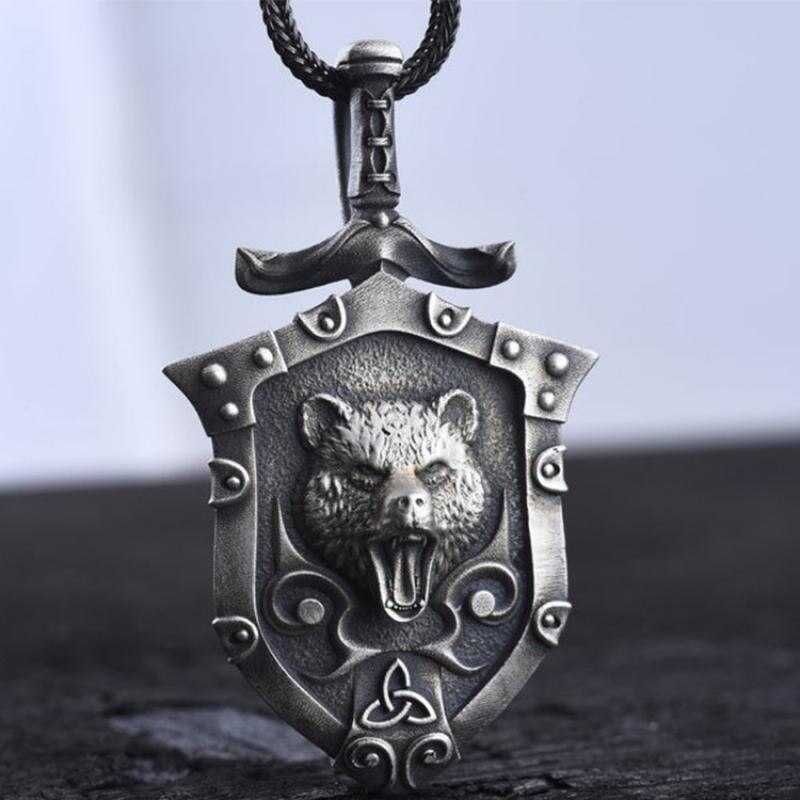 colar pendente materlo Thor/ urso escudo espada