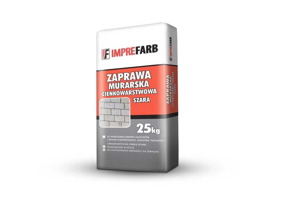 Zaprawa murarska cienkowarstwowa BIAŁA do bloczków komórkowych 25kg