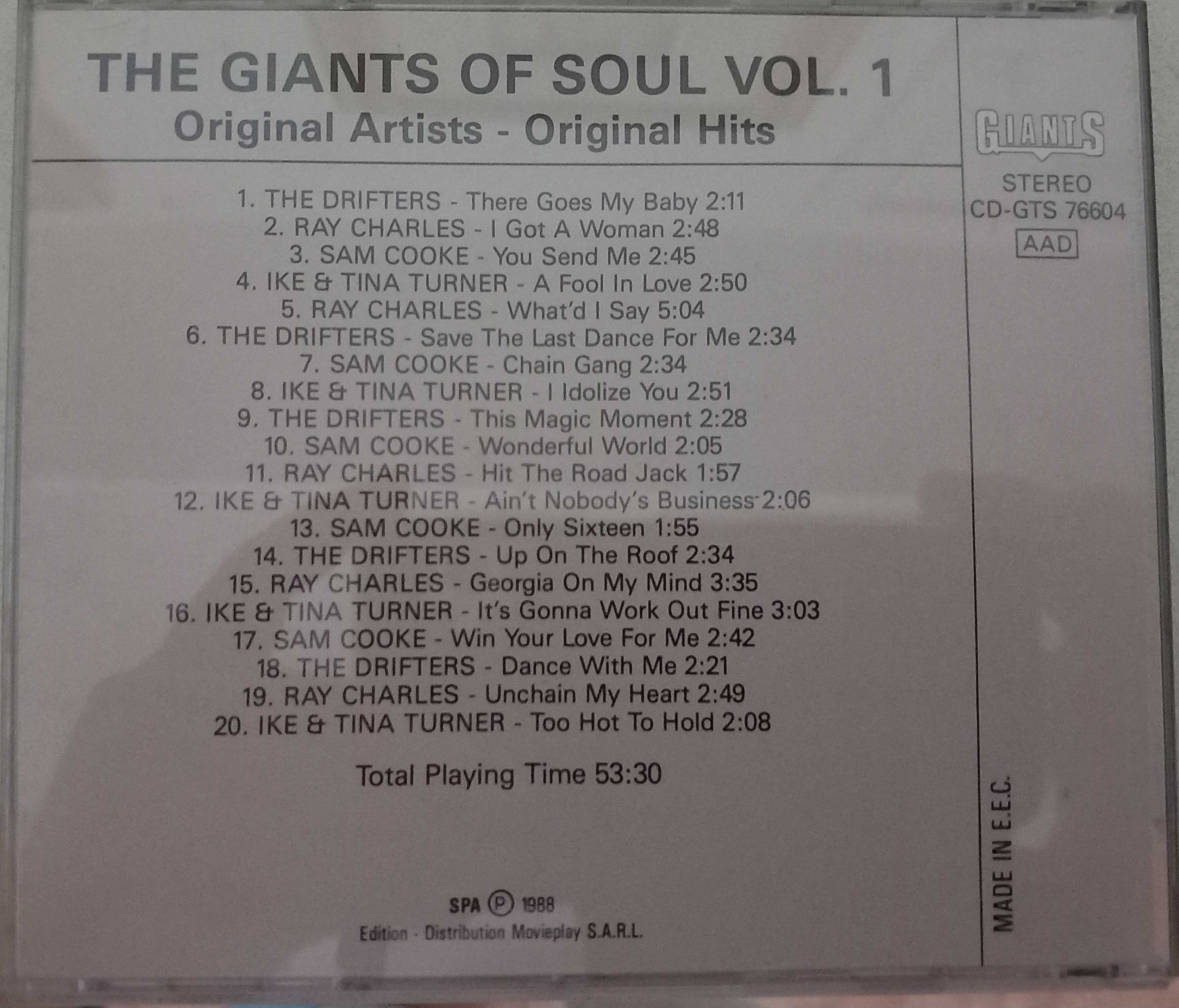 CD - Giants of Soul - Tina Turner, Sam Cooke, Ray Charles, Drifters